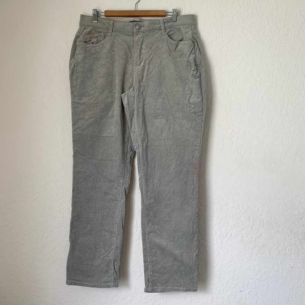 Democracy Corduroy Pants Women 16W Green Absolution Straight Leg Casual Career
